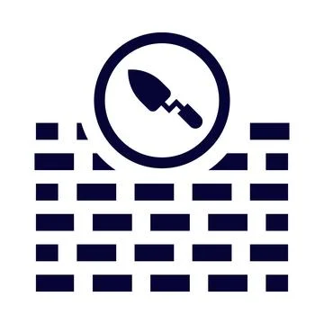Brick, construction, brick wall, brick wall construction icon Stock Illustration