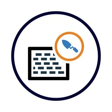 Brick, construction, brick wall, brick wall construction icon Stock Illustration