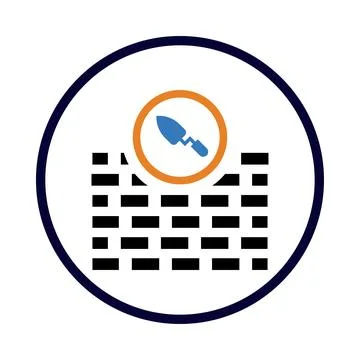 Brick, construction, brick wall, brick wall construction icon Stock Illustration