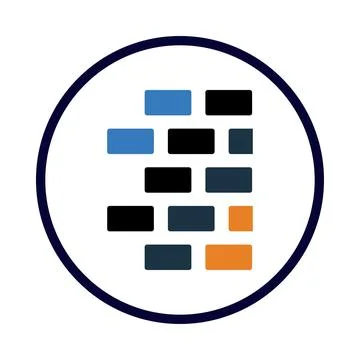 Brick, construction, brick wall, brick wall construction icon Stock Illustration