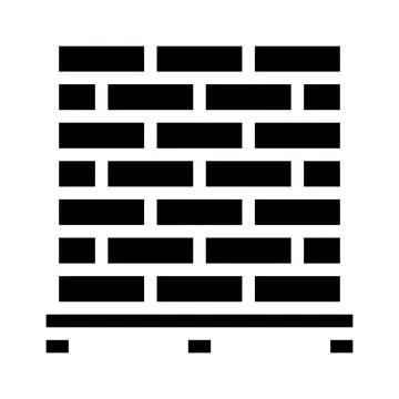 Brick construction material glyph icon vector illustration Stock Illustration