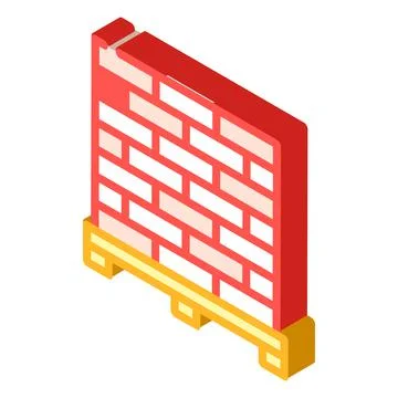 Brick construction material isometric icon vector illustration Stock Illustration