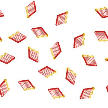 Brick construction material isometric icon seamless pattern Ilustración de archivo