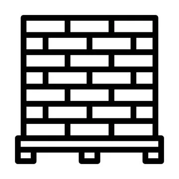 Brick construction material line icon vector illustration Stock Illustration