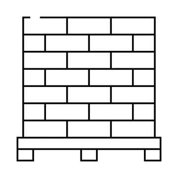 Brick construction material line icon vector illustration Ilustración de archivo