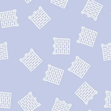 Brick construction material line vector seamless pattern Illustrazione stock