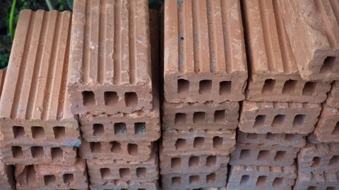 Brick for construction Put on the ground Stock Footage 96761248