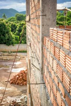 A Brick Construction used for build Fotos Stock