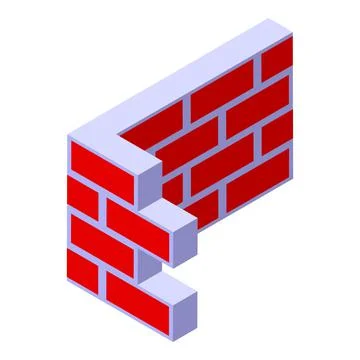 Brick corner icon isometric vector. Pile building Ilustración de archivo