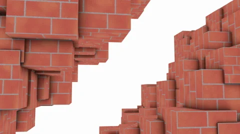 Brick cubes.Alpha matte Stock Footage 46350489