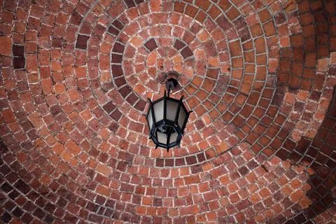 Brick Dome with Pattern and Hanging Lantern Stock Photos