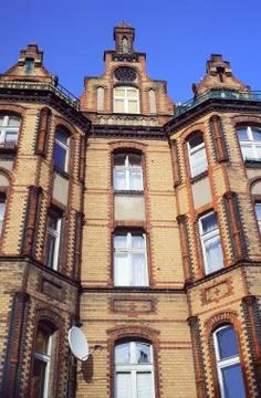 Brick facade building Stock Photos