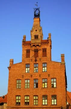 Brick facade of the building Stock Photos