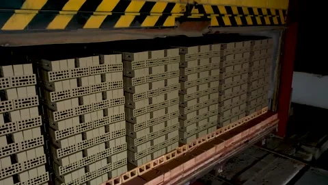 Brick Factory. Production of Bricks and Ceramic Wall Materials for Construction. Stock Footage 227173523
