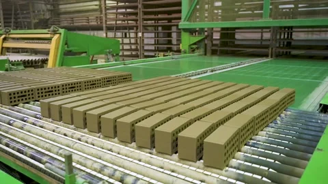 Brick Factory. Production of Bricks and Ceramic Wall Materials for Construction Stock Footage 227174586