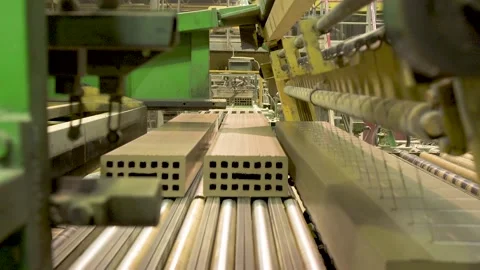 Brick Factory. Production of Bricks and Ceramic Wall Materials for Construction Stock Footage 227176824