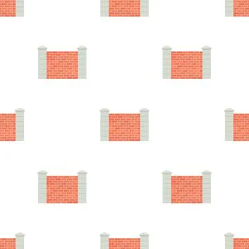 Brick fence pattern seamless vector イラスト素材