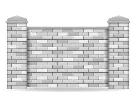Brick fence vector illustration Stock Illustration