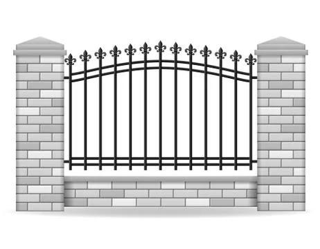 Brick fence vector illustration Stock Illustration