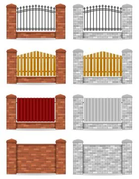 Brick fence vector illustration Stock Illustration