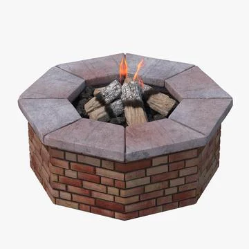 Brick Fire Pit 3D Model