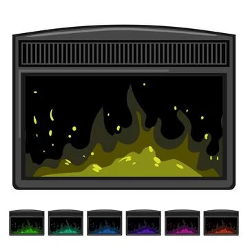 Brick fireplace cartoon vector graphic Stock Illustration