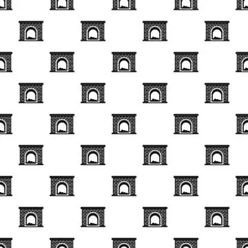 Brick fireplace pattern seamless Illustrazione stock