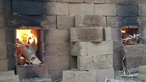 Brick firing process Stock Footage 263832262
