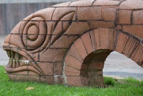 Brick Fish Statue Stock Photos