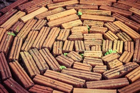 Brick floor closeup for background Fotos Stock