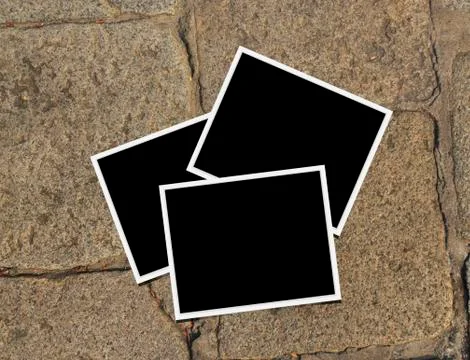 Brick floor photo frames Stock Photos