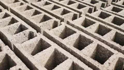 Brick forms. Production of bricks from volcanic ash in the Philippine city of Stock Photos