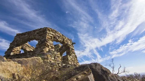 Brick Fort and Moving Clouds Timelapse in Phoenix, Arizona 4K 動画素材 71932065