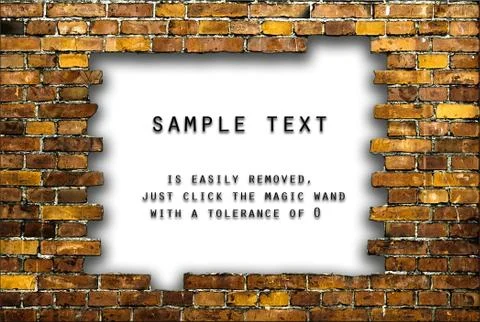 Brick frame with white background Foto stock