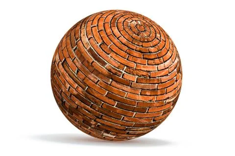 Brick geometric shapes sphere Stock Illustration