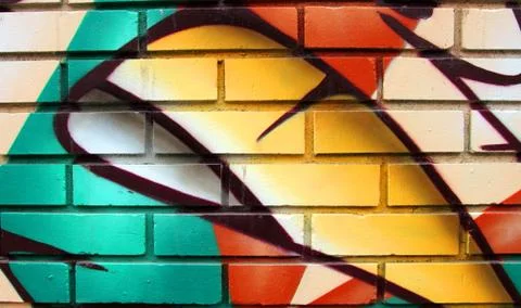 Brick graffiti Stock-Fotos