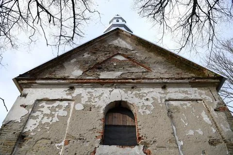 Brick Greek Catholic church in Krolik Polski, Poland - 29 Dec 2020 Stock Photos