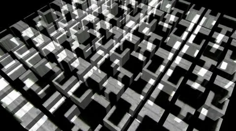 Brick Grid Cubes Stock Footage 24730188