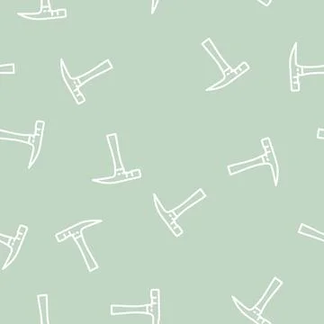 Brick hammer line vector seamless pattern イラスト素材