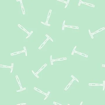 Brick hammer tool line seamless pattern Illustrazione stock