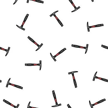 Brick hammer tool vector seamless pattern 스톡 일러스트