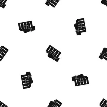 Brick in a hand pattern seamless black Stock Illustration