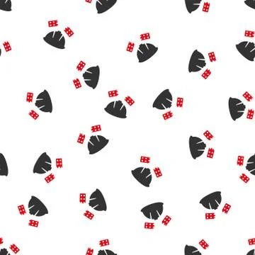 Brick Helmet Accident Flat Vector Seamless Pattern Stock Illustration