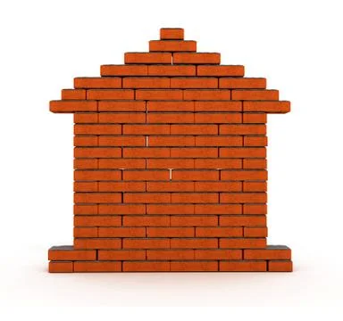 Brick house. Illustration. Stock Illustration