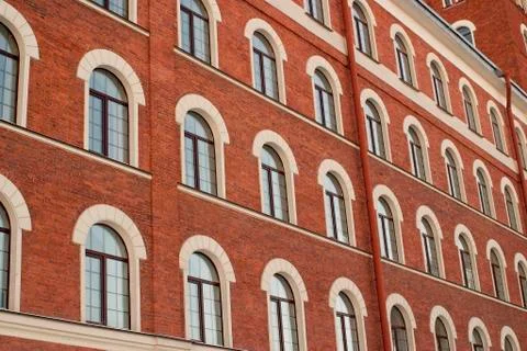 Brick house with lots of windows Stock Photos