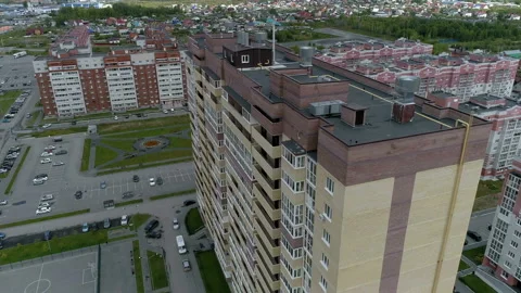 Brick house of new microdistrict Video stock 93579245