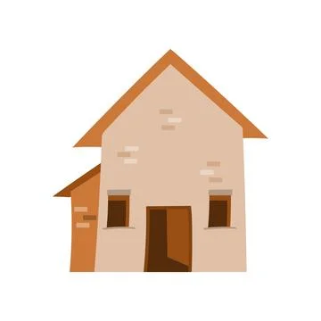 Brick house vector design illustration in cartoon style. Illustrazione stock