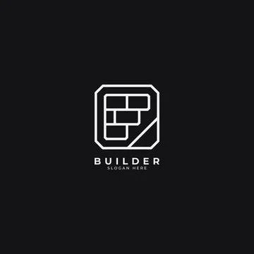 Brick icon builder logo Stock Illustration
