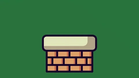 A brick icon on green background and with candle top of it an image in the Vídeos de archivo 335091812