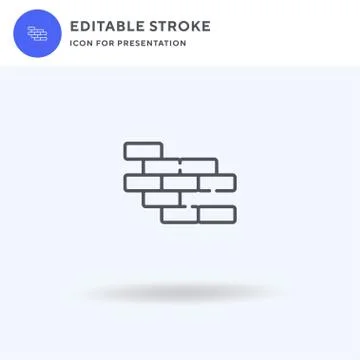 Brick icon vector, filled flat sign, solid pictogram isolated on white, logo Stock Illustration